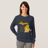 Navy and yellos long sleeve Mackinac bridge t-shir