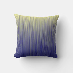 Navy and Yellow Gradient Line Pattern Outdoor Pillow