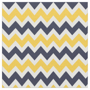 Navy and Yellow Modern Chevron Fabric
