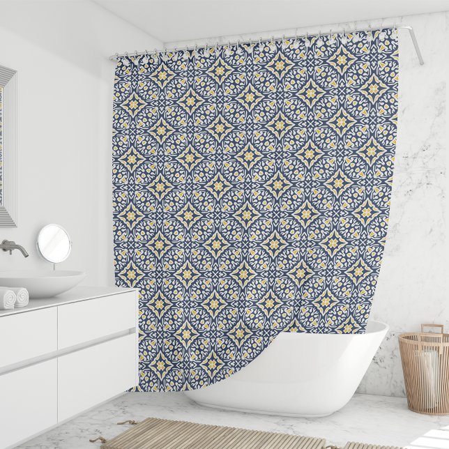 Navy and Yellow Spanish Tile Pattern (Creator Uploaded)