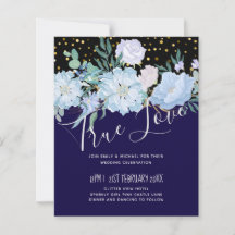 Navy Aqua Blue Floral Wedding Budget