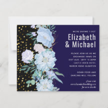 Navy Aqua Blue Floral Wedding Budget