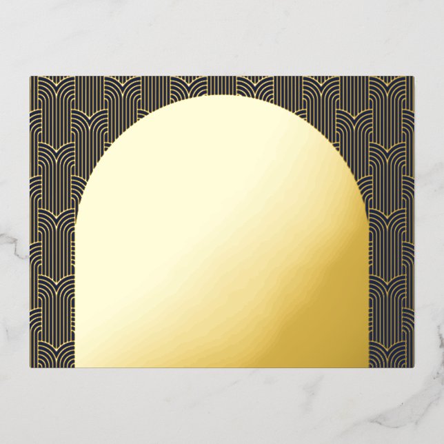 Navy Arch Wedding RSVP Card (Front)