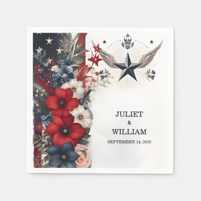 Navy Army War Marine Tactical Military Wedding Napkin (Front)