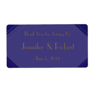 Navy Art Deco Posh Water Bottle Label