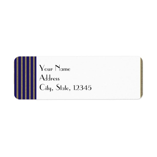 Navy Art Deco Posh Wedding Label (Front)
