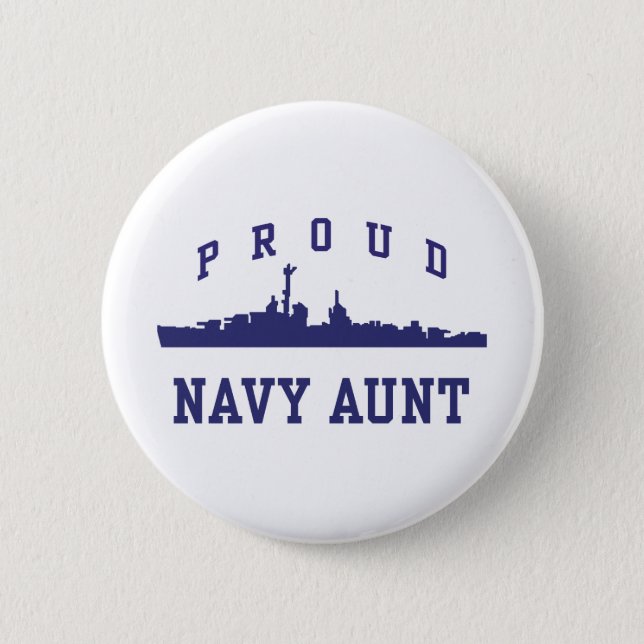 Navy Aunt 2 Inch Round Button (Front)
