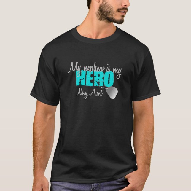 Navy Aunt Hero Nephew T-Shirt (Front)