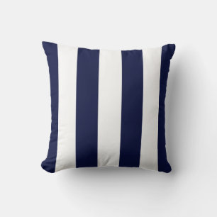Navy Awning Stripe Throw Pillow