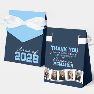 Navy & Baby Blue Photo Collage Filmstrip Favor Box