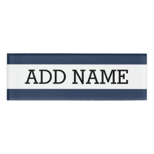 Navy Background with Custom Name Tag
