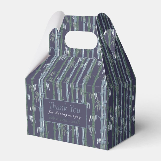 Navy Bamboo Favor Box (Front Side)
