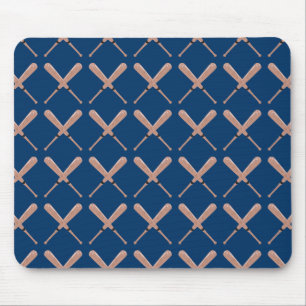 Navy Baseball Bat Mouse Pad