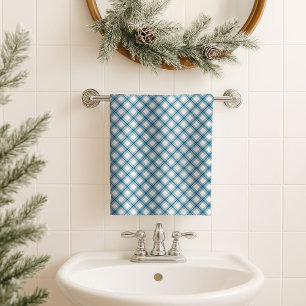 Navy Bath Towel Classic Plaid Gift for the Modern
