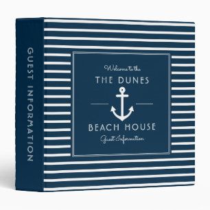Navy Beach House Vacation Rental Guest Information Binder