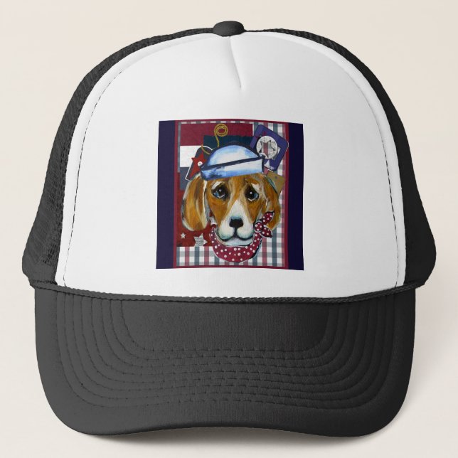 NAVY BEAGLE TRUCKER HAT (Front)