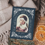 Navy Berry Merriest Little Christmas Arch Photo Holiday Card<br><div class="desc">A unique and modern holiday card featuring an arch photo shape with modern styled typography that curves elegantly around your photo, and original hand-drawn winter foliage artwork. Easily personalize the front and back with your own text and photos using the template provided. To customize even further, click on the “Edit...</div>