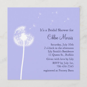 Navy Best Wishes on Lilac Bridal Shower Invite