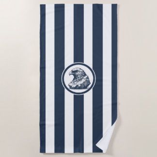 Navy Birdman Artifact Stripe Beach Towel