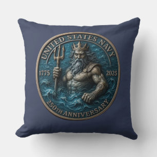 Navy Birthday Neptune Throw Pillow