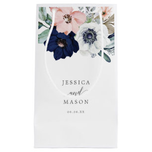 Navy Blooms Hotel Wedding Gift Bag