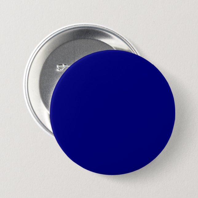 Navy Blue 000080 Colour - Add a Name Option 3 Inch Round Button (Front & Back)