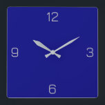 Navy Blue 000080 Colour - Add a Name Option Square Wall Clock<br><div class="desc">A full scale PNG image based on the HEX code (six-digit hex triplet) shown. Use this code to mix, match and customize any other item to go with this, or to add to other collections. Hex codes may be used to customize most text and background colours on Zazzle products. You...</div>