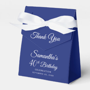 Navy Blue 40th Birthday Party Favor Box