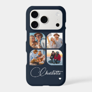 Navy Blue 4 Photo Personalized Name