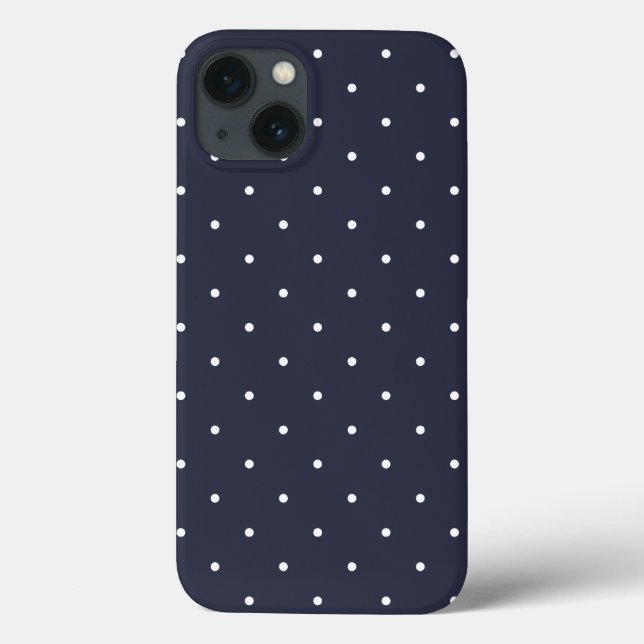 Navy Blue 50's Style Polka Dot iPad 2/3/4 Case (Back)