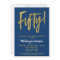 Navy Blue 50th Birthday Party Invitation Gold
