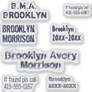 Navy Blue 7 Custom Texts Name Cool Decal School