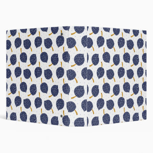 Navy Blue Abstract Flying Bomb Fruit Pattern Binder