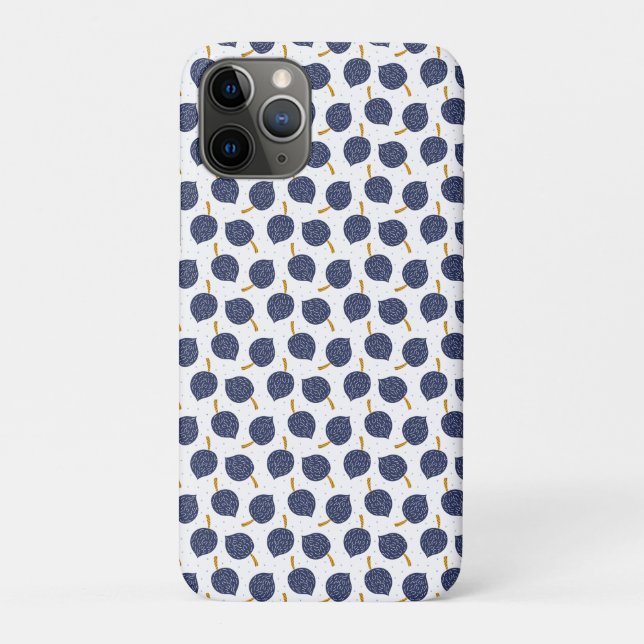 Navy Blue Abstract Flying Bomb Fruit Pattern Case-Mate iPhone Case (Back)