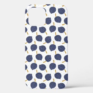 Navy Blue Abstract Flying Bomb Fruit Pattern iPhone 12 Pro Case