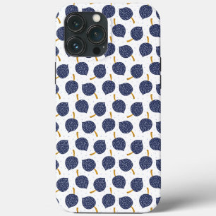 Navy Blue Abstract Flying Bomb Fruit Pattern iPhone 13 Pro Max Case