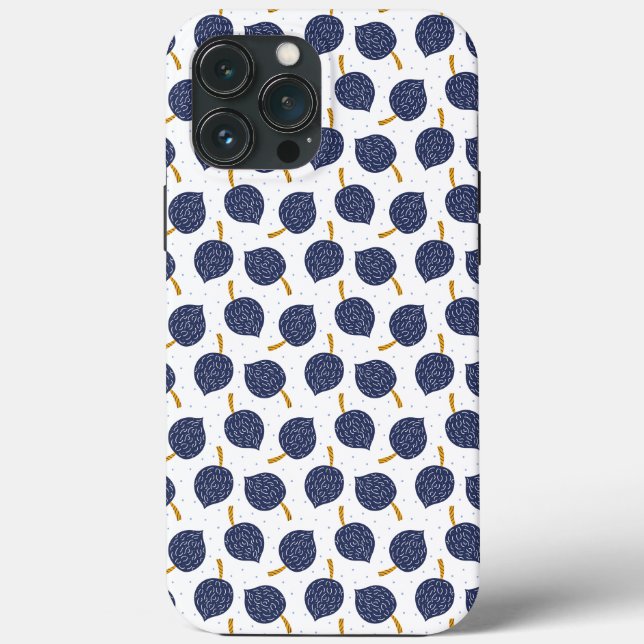 Navy Blue Abstract Flying Bomb Fruit Pattern Case-Mate iPhone Case (Back)