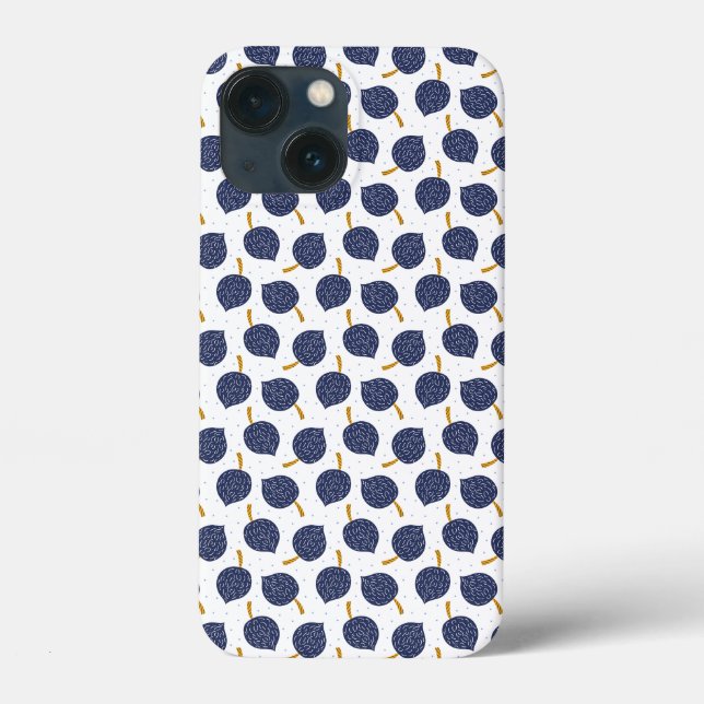 Navy Blue Abstract Flying Bomb Fruit Pattern Case-Mate iPhone Case (Back)