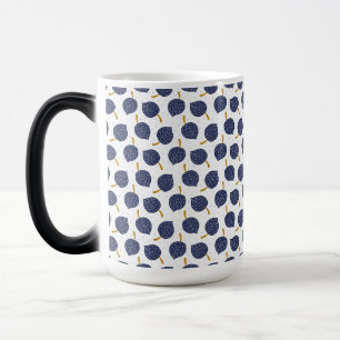 Navy Blue Abstract Flying Bomb Fruit Pattern Magic Mug