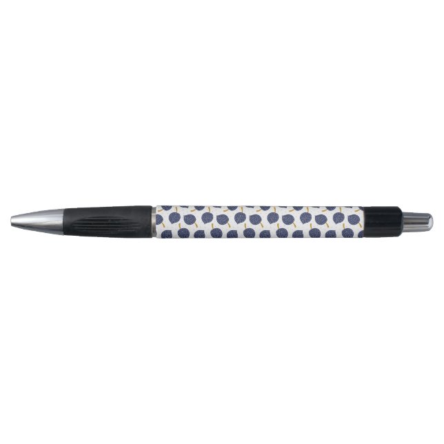 Navy Blue Abstract Flying Bomb Fruit Pattern Pen (Front)