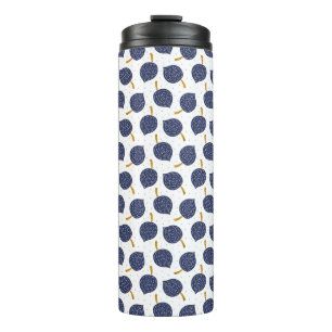 Navy Blue Abstract Flying Bomb Fruit Pattern Thermal Tumbler