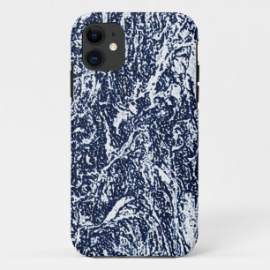 Navy Blue Abstract Pattern iPhone 11 Case
