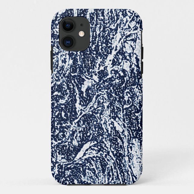 Navy Blue Abstract Pattern Case-Mate iPhone Case (Back)
