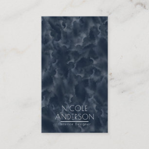 Navy Blue Abstract Watercolor Stain Elegant Chic Business Card