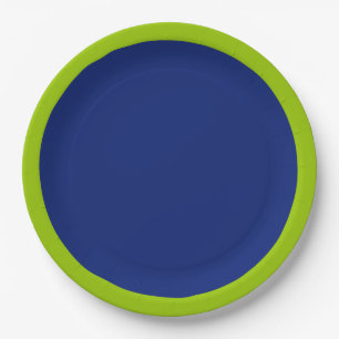 Navy Blue Accent Colour Ready to Customize Paper Plate