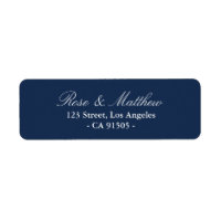 Navy blue address label