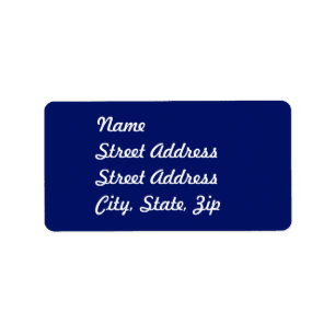 Navy Blue Address Sticker