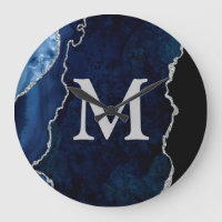 Navy Blue Agate Personalized Monogram Acrylic