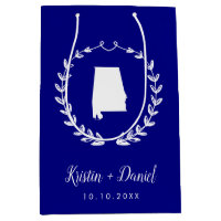 Navy Blue Alabama Map Wedding Welcome Swag