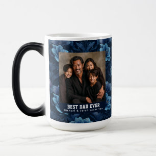 Navy Blue Amaryllis Garden Happy Fathers Tribute Magic Mug